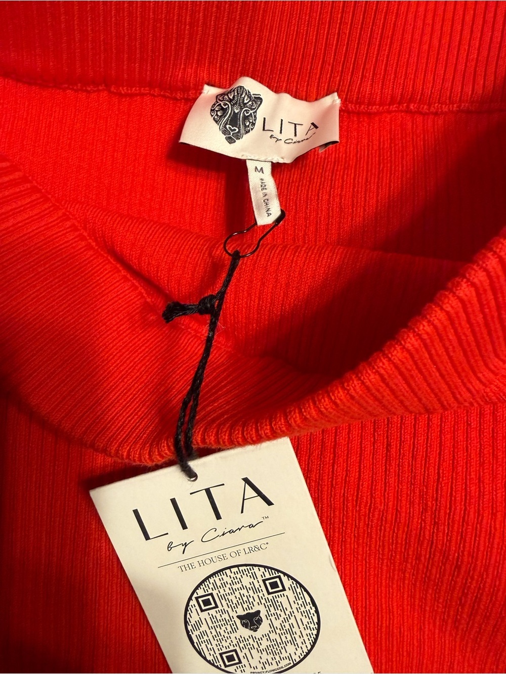 Lita by Ciara - Red Ribbed Button-Detail Midi Skirt - Picture 8 of 8